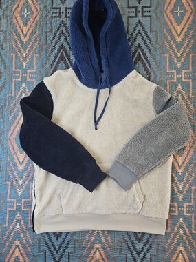 Men's Colorblock Fleece Hoodie - Blue, Navy & Gray